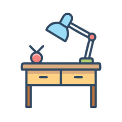 Desk Lamp Creative Workspace Icon Design