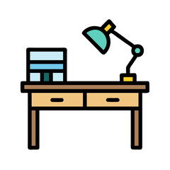 Desk Lamp Creative Workspace Icon Design