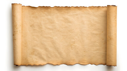 Unrolled Old Papyrus Scroll or Parchment


