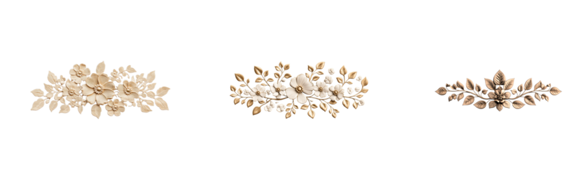 Ornate floral patterns with decorative embossing , cut out transparent