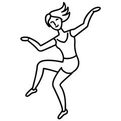 Dynamic Dancing Pose Line Art