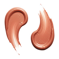 Fototapeta premium Shimmering copper blush strokes, a luxurious whisper of color against a pristine white background, evokes a feeling of radiant beauty and effortless elegance.