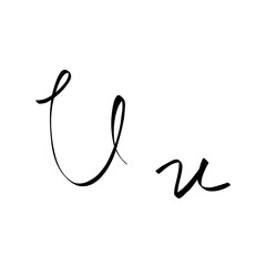 cursive u