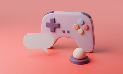 A cute 3D rendered gaming device with a colorful and minimalist style. Perfect for creative designs, digital media, and playful technology concepts. © Raf Barzini