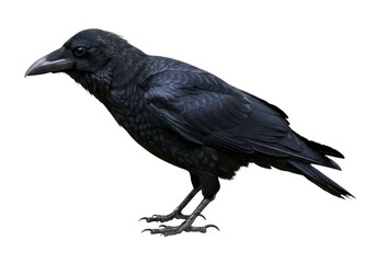Obraz premium Isolated raven image for halloween or wildlife photography isolated on white background