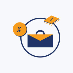 Money send icon - Dollars. Vector