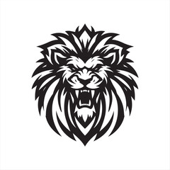 Bold Lion Head Logo – Vector Mascot Illustration with Fierce Expression and Stylized Mane