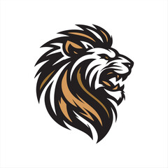 Bold Lion Head Logo – Vector Mascot Illustration with Fierce Expression and Stylized Mane