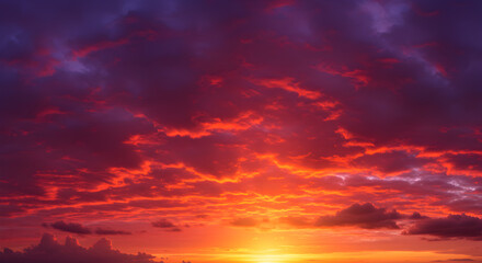 Vibrant Twilight Sky With Gradient Clouds At Sunset Scenery Background