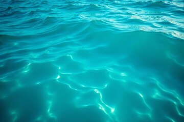 Obraz premium Seamless design of turquoise ocean waves on a blue background, pattern, waves