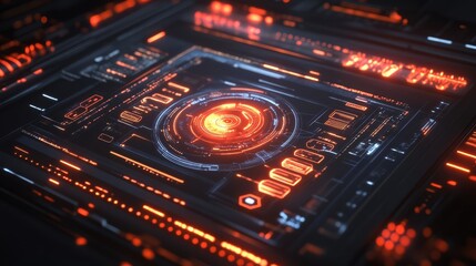 Holographic Quantum Interface Glowing with Swirling