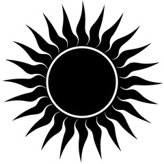  sun silhouette vector illustration