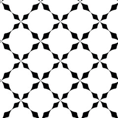 Abstract geometric pattern with crosses, stripes, lines. Seamless vector background. White and black ornament. Modern reticulated graphic design.