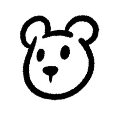 polar bear png cartoon doodle handwrite design art element and clipart outline