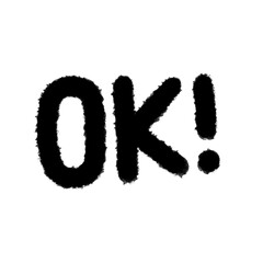 ok ok! png cartoon doodle handwrite design art element and clipart outline