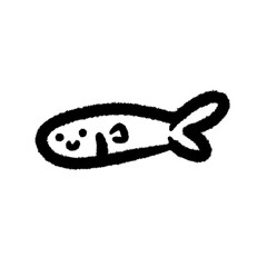 small fish png cartoon doodle handwrite design art element and clipart outline