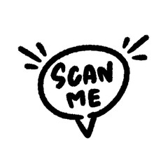 scan me textbox action png cartoon doodle handwrite design art element and clipart outline