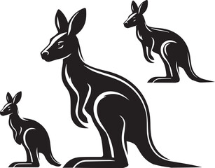 Stylized Kangaroo Silhouette Vector Illustration


