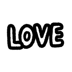 love png cartoon doodle handwrite design art element and clipart outline