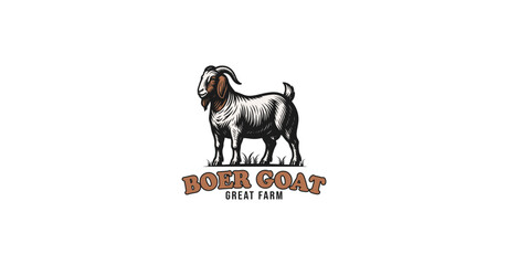 Boer Goat Breeding Farm Logo