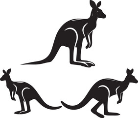 Stylized Kangaroo Silhouette Vector Illustration

