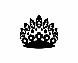 creative details Boishakhi Floral Crown Icon Vector Illustration