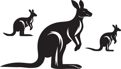Stylized Kangaroo Silhouette Vector Illustration