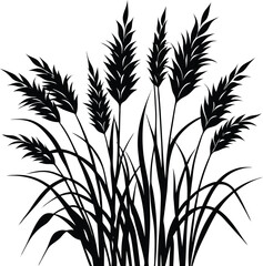 Grass Silhouette Black Vector | Nature, Outdoors & Landscape Vector