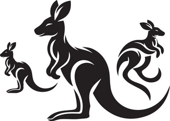 Stylized Kangaroo Silhouette Vector Illustration

