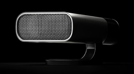 A handheld microphone with a sleek design, featuring a silver mesh head and black body—ideal for performances, recordings, and public speaking engagements