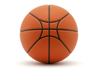 Fototapeta premium A perfectly textured orange basketball ready for the game, poised against a clean white background with sharp focus and smooth lighting.