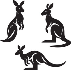 Stylized Kangaroo Silhouette Vector Illustration

