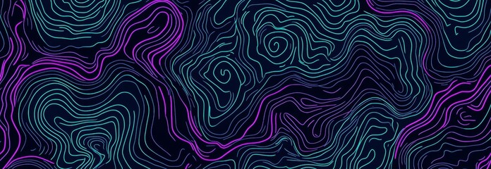The concept of magic energy and space light is beautifully captured in an abstract background wallpaper design through the use of glowing neon fluid lines that flow in a wavelike motion