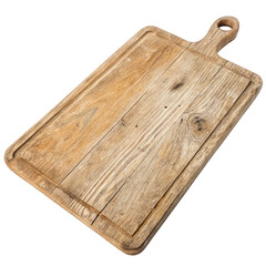 Fototapeta premium Rustic Wooden Cutting Board with Handle for Kitchen Cooking and Food Preparation