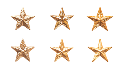Pack Star Set in Different Poses on Transparent Background for Cosmic, Festive, and Decorative Designs