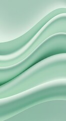 Fototapeta premium Smooth mint green abstract wave design with flowing curves