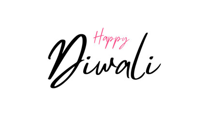 Happy Diwali typography text design on white background. simple text design suitable for poster and festival banners.