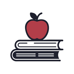  Colorful Apple on Book Icon