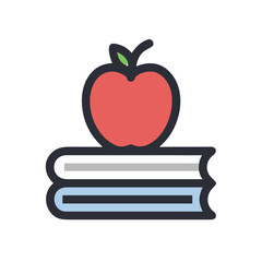  Simple Apple on Book Icon