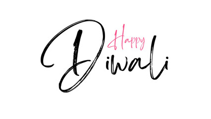 Happy Diwali typography text design on white background. simple text design suitable for poster and festival banners.