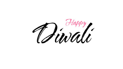 Happy Diwali typography text design on white background. simple text design suitable for poster and festival banners.