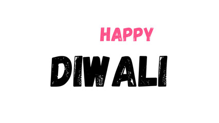 Happy Diwali typography text design on white background. simple text design suitable for poster and festival banners.
