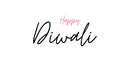 Happy Diwali typography text design on white background. simple text design suitable for poster and festival banners.