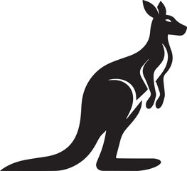 Stylized Kangaroo Silhouette Vector Illustration

