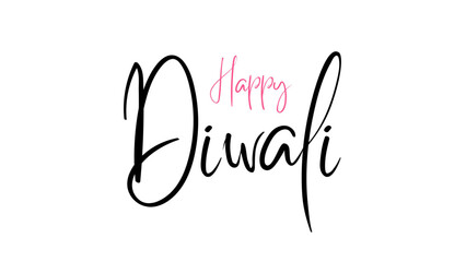 Happy Diwali typography text design on white background. simple text design suitable for poster and festival banners.