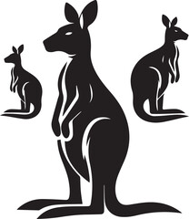 Stylized Kangaroo Silhouette Vector Illustration

