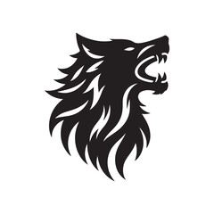 werewolf vector silhouette clip art logo design
