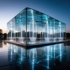 An immersive art installation featuring interactive light displays and mirrored surfaces, creating a captivating and reflective experience.