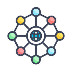  Colorful Knowledge Network Icon