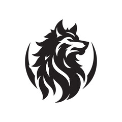 werewolf vector silhouette clip art logo design